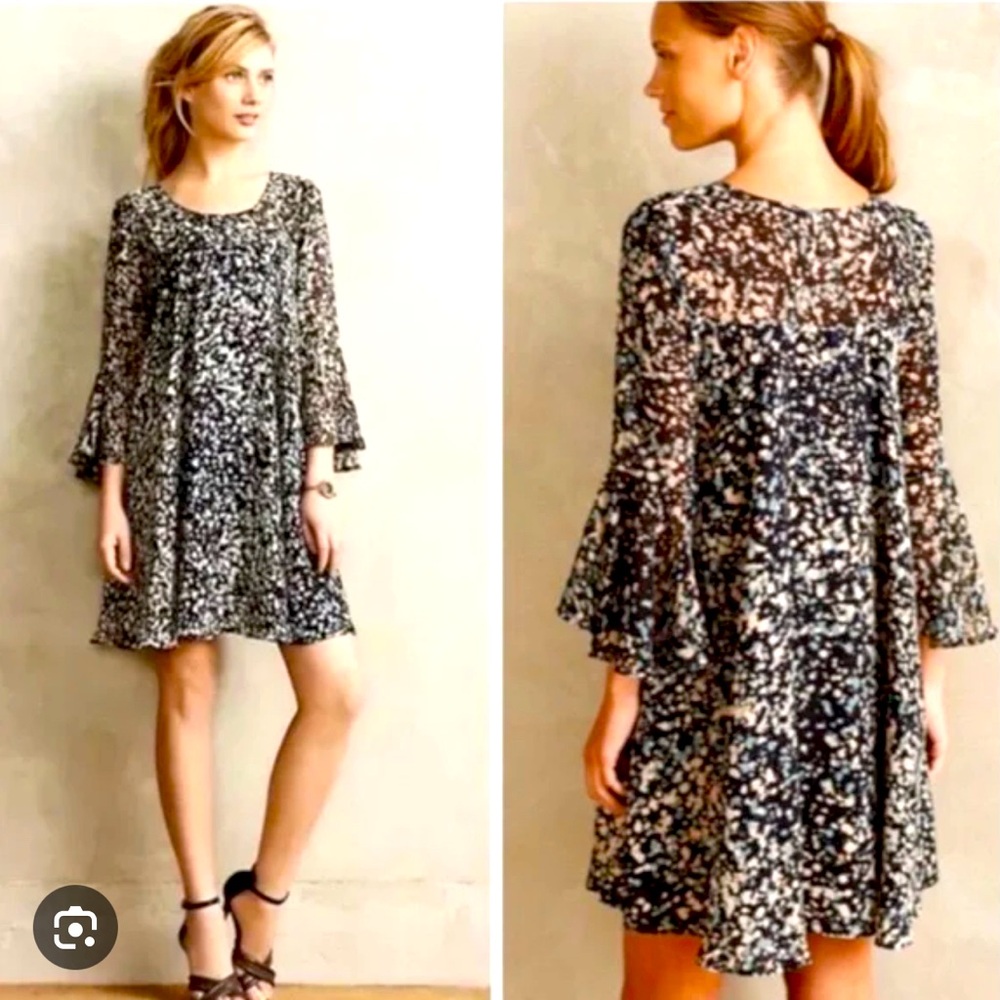 Anthropologie Paper Crown Droplets Swing Dress.  XS EUC